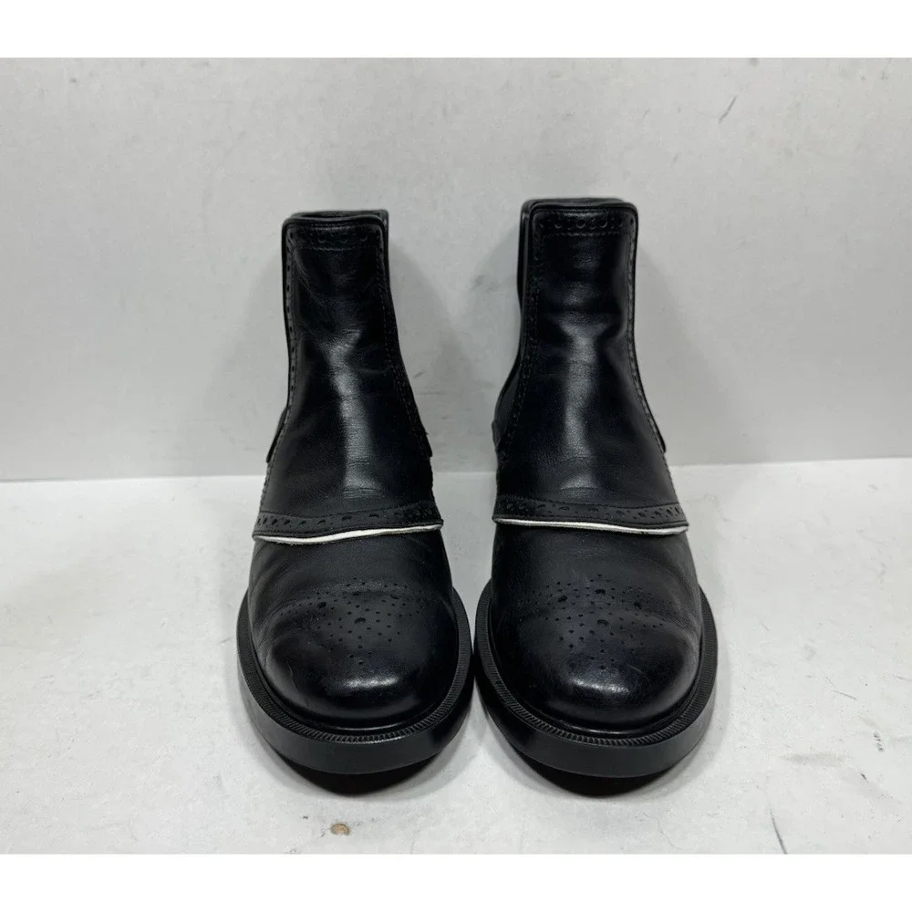 Tod's Chelsea Black Ankle Boots Women's Size 7 / 37 EU Shoes Leather